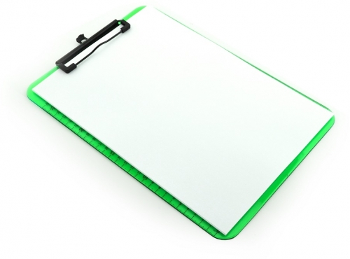 Clipboard standard Office box, A4, transparent PP, verde